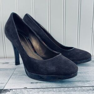 Ann Taylor Dark Brown Suede Genuine Leather  Pumps Heels‎ Women’s Shoes Sz 6M